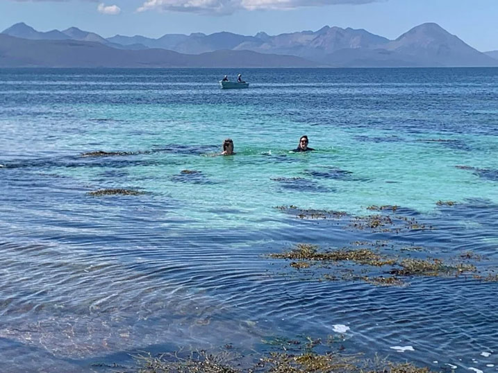 Swimming in the sea